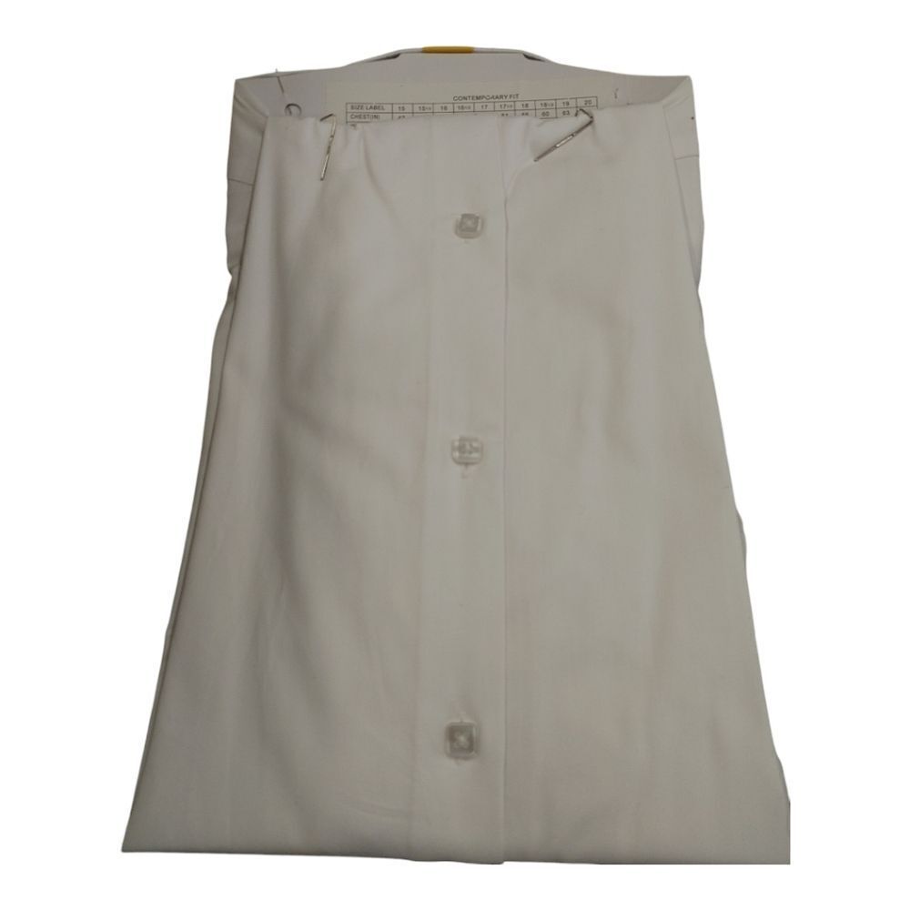 MEN'S ROBERT LEWIS WHITE 100% COTTON ROUNDED TIE PIN COLLAR DRESS SHIRT. RL592D. - Picture 4 of 6